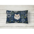 thumbnail image 2 of Caroline's Treasures BB5102PW1216 Blue Flowers Chihuahua Canvas Fabric Decorative Pillow , 12H x16W, multicolor, 2 of 3