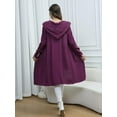 thumbnail image 6 of joyinspring Women's Cable Cardigan Long Sweater - Solid Color Knit Hooded with Pockets - Fall/Winter Long Sleeve Jacket 2033, 6 of 6