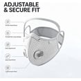 thumbnail image 4 of Respirator Mask, Face Mask for Dust, Silica Dust Mask, Carbon Filter Dust Mask, 12X6 Inch Breathable Navy Blue Dust Blocking Face Cover Kit, 1 Soft Washable Protective Mask with, 4 of 7