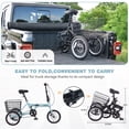 thumbnail image 3 of POVANLI 14" Tricycle for Adults,3 Wheel Bikes for Adults with Basket, 95% Pre-Assembled Collapsible Steel Frame 200 LBS Capacity, 3 of 9
