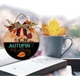 thumbnail image 3 of Eveokoki 12" Fall Autumn Leaves Wooden Door Sign, Welcome Front Door Plaque Hanger Home Decoration for Farmhouse Office Coffee Shop,Hanging Sign Board with Hanging String for Home Decor, 3 of 5