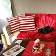 thumbnail image 2 of Set of 2 Red and White Striped Pillow Covers 20x20 Inch Square Accent Pillowcase Christmas Decorative Throw Pillows Farmhouse Cushion Cover Xmas New Year Home Decor for Sofa Couch Bed Car, 2 of 5