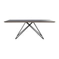 thumbnail image 3 of Bowery Hill Contemporary Glass/Metal/Wood Dining Table in Black, 3 of 10
