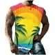 thumbnail image 2 of Camiseta sin mangas de cuello redondo para hombre, informal, a la moda, con estampado, sin mangas, deportiva, con cuello redondo, 2 of 5