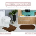 thumbnail image 6 of Home Weavers Waterford Collection 100% Cotton Non-Slip Bathroom Rug Set Machine Washable Toilet Lid Cover, U Shaped Contour, Bathroom Rug, Runner, Chocolate Color 4 Piece Bath Rug set, 6 of 8