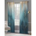 thumbnail image 4 of Turquoise Gold Geometric Sheer Curtains 84 Inch Length 2 Panels Set, Modern Abstract Oil Painting Voile Window Treatment Rod Pocket Curtains Sheers Drapes for Bedroom/Living Room/Kitchen 52"x84"x2, 4 of 7