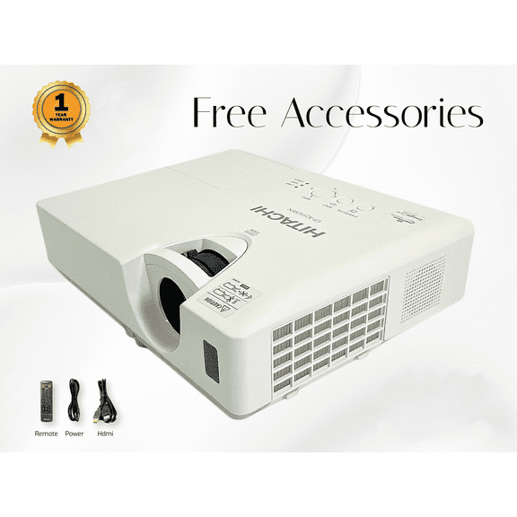 Pre-Owned Hitachi CP-X2542WN 3LCD Projector 2700 Lumens HDMI with Accesories Bundle