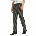thumbnail image 2 of Toptie Men's Black Stripe Baggy Work Chef Pant Elastic Waist, 2 of 6