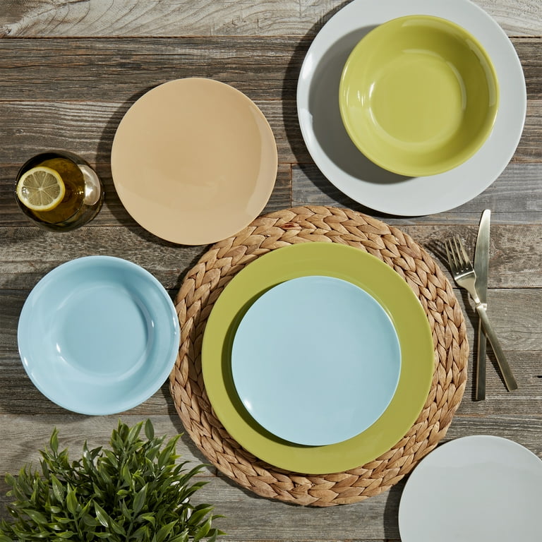 Dinnerware Coral Plate Set Tabletops Gallery 12pc Melamine