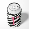 thumbnail image 4 of Letter F Initial  Zebra Stripe and Pink Can or Bottle Hugger, 4 of 5