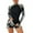 Black, variant on GEWSEY Women's Two Piece Rash Guard UPF 50+ Long Sleeve Bathing Suit Built-in Bra Zipper Front Swim Shirts (Black3, XL)