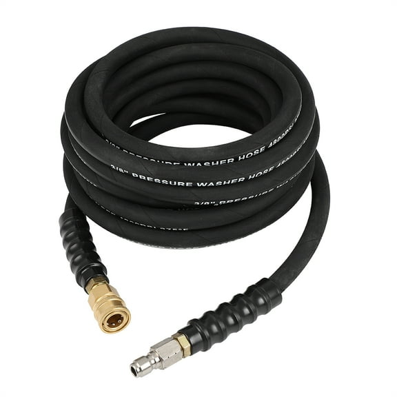 cciyu Pressure Washer Hose 1/4" 25FT, Wear Resistant 4000PSI Power Washer Hose with 3/8" to M22-14 Quick Connect Set