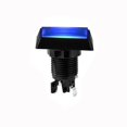 thumbnail image 2 of Veeki Bleu Jeu d'Arcade Remplacement Rectangulaire DC 12V Éclairé LED Bouton Poussoir avec Micro-Interrupteur-51504, 2 of 4