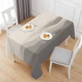 thumbnail image 6 of Grey Beige Ombre Table Cloth Waterproof Tablecloths, Minimalist Ocean Waves Linen Tablecloth Dining Table Cover for Kitchen Party Tabletop Outdoor, Rectangle Tablecloth 60x120 Inch, 6 of 9