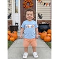 thumbnail image 6 of Loicainy Toddler Kids Boy Halloween Outfit 12 18 24 Months 2T 3T 4T 5T Short Sleeve Pumpkin Embroidery Tops and Plaid Shorts Clothes Set, 6 of 9