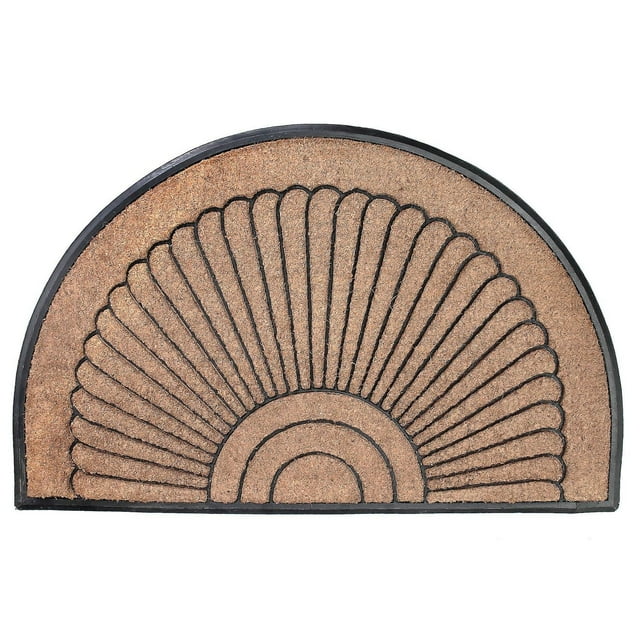 En caoutchouc et Coir Brosse Mat (Halfmoon - ventilateur) (30 X 48)