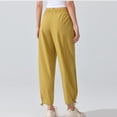 thumbnail image 6 of LNWUY Women Fashion Solid Color Loose Straight Leg Sweatpants Casual Trousers High Waisted Baggy Joggers with Drawstring Yellow M, 6 of 6