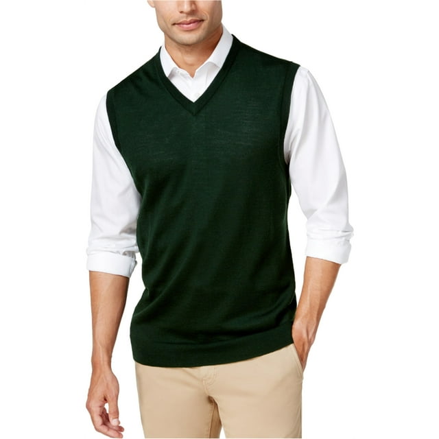 Club Room Mens Knit Sweater Vest, Green, Large