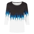 thumbnail image 4 of Edvintorg Womens Tops Fashion Crew Neck Lightweight Tunic Shirts Printed 3/4 Sleeve Casual Loose Blouses Plus Size Clothes for Women Multicolor M, 4 of 5