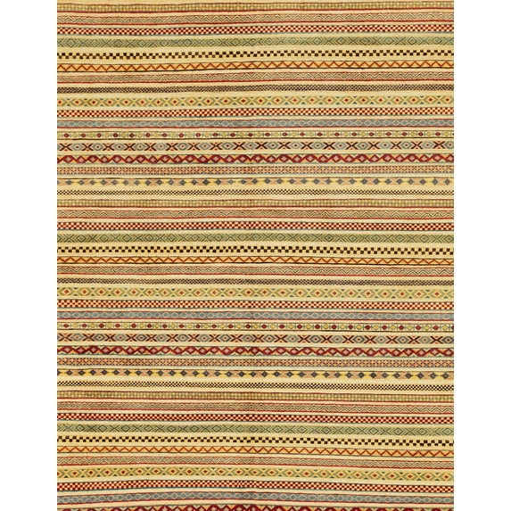 Ahgly Company Indoor Rectangle Abstract Red Abstract Area Rugs, 7' x 10'