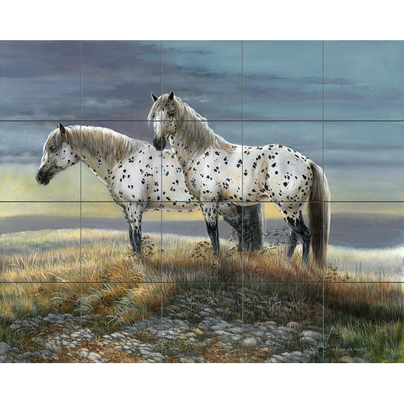 Tile Mural Kitchen Backsplash - Appaloosa Sundown-CM - by Carolyn Mock