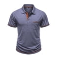 thumbnail image 3 of yillto Mens Classic Golf Shirt Breathable Casual Short Sleeve Button down Tops Plain Collared Tees, 3 of 6
