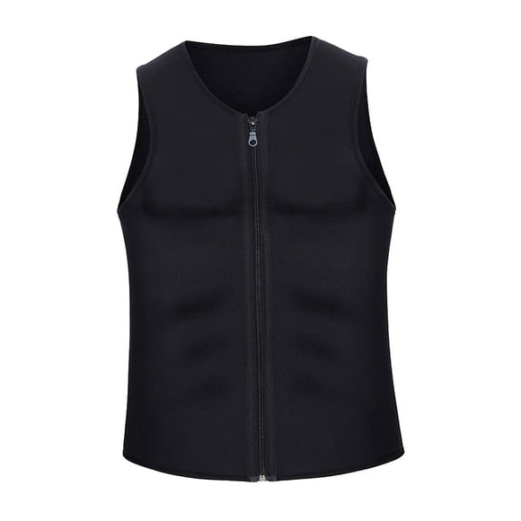 Traje de sauna de neopreno para hombres Corsé moldeador de cuerpo caliente para bajar de peso con cintura con cremallera L jinwen Chaleco de sudor de sauna para hombres