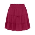 thumbnail image 4 of Qiyinn Womens Summer Flowy Mini Skorts Skirts Casual High Waisted Ruffle Tiered A Line Short Skirt with Pockets, 4 of 5