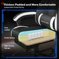 thumbnail image 6 of RSPGame Massage Ergonomic Gaming Chairs for Adults,Pocket Spring Cushion,PU Leather Office Chairs with Lumbar Support and Retractable Footrest,Home and Office Computer Chairs-White Racing, 6 of 12