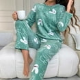 thumbnail image 5 of Censtreet Womens Flannel Lounge Set Cute Long Sleeve Pajama Sets Casual 2 Piece Pj Outfit Fall Winter Sleepwear Pockets, 5 of 7