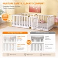 thumbnail image 4 of SESSLIFE Twin Montessori Floor Bed Frame with High Rails and Door, Wood Twin Floor Bed with Slats, Low Profile Kids Bed Frame for Boys Girls, No Box Spring Needed, White, 4 of 8