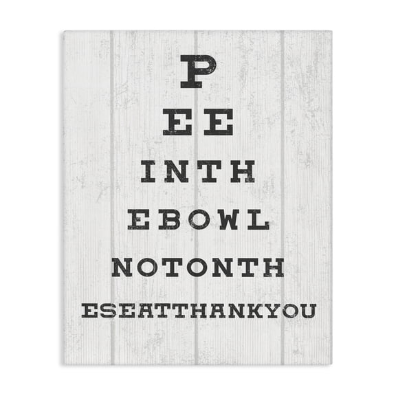 Stupell Industries Eclectic Pee in the Bowl Eye Chart Canvas Art, 16 x 20, by Lil' Rue