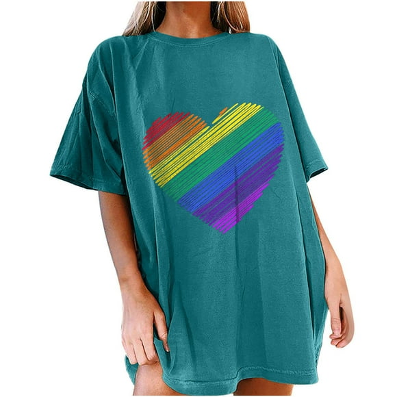Pisexur Pride Shirts for Women Love is Love LGBTQ Tops Funny Graphic Short Sleeve Tees Top Gay Pride Stuff Shirts