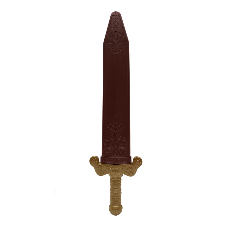 Knight Swords For Kids - 23 Inch Plastic Toy Swords With Gold Sheaths & Adjustable Belts - Medieval Role Play Set
