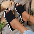 thumbnail image 4 of Modisza Mens Orthopedic Slide Sandals with Arch Support Knitted Soft Flat Slides Summer Indoor Slip on Walking Shoes Black size 6, 4 of 6