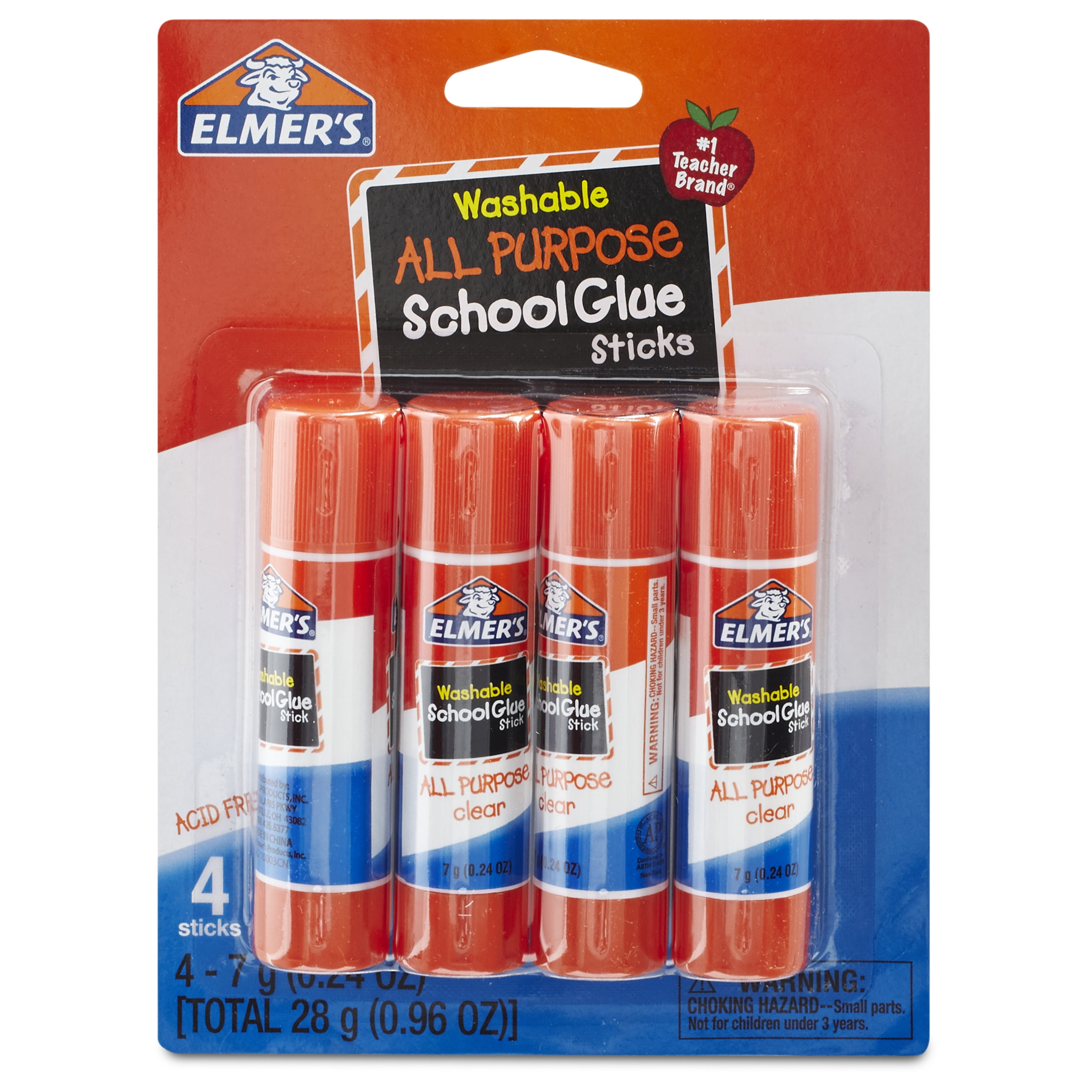 Elmer's AllPurpose School Glue Sticks, Clear, Washable, 7g (0.24 oz