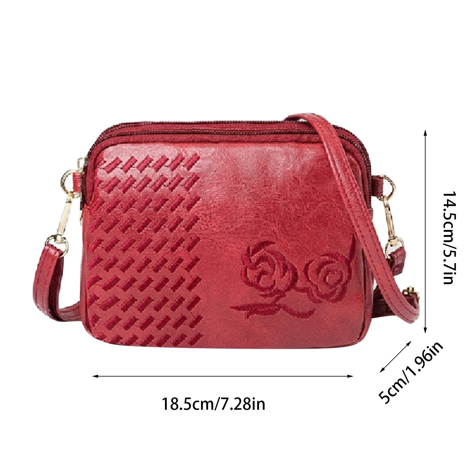Fashion Women's Bag Functional Pocket Zipper Embroidered Women's Messenger  Bags Shoulder Bag Shoulder Bags for School