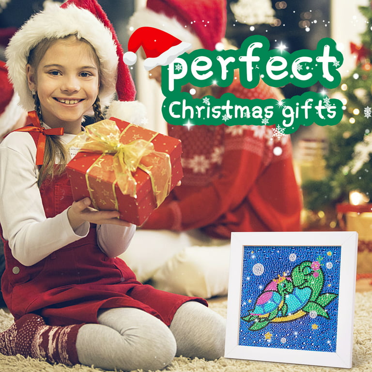 Wooden Frame Diamond Painting Kits: Kids Crafts for Girls Gifts Age 6 7 8 9 10 Turtle Diamond Dotz Painting Kits for 8-12 Kids Birthday Present Art
