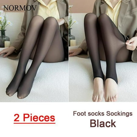 NORMOV 2 Pcs Winter Women Warm Leggings High Waist Super Elastic Leggings  Girl Solid Thicken Velvet Slim Thermal Legging 