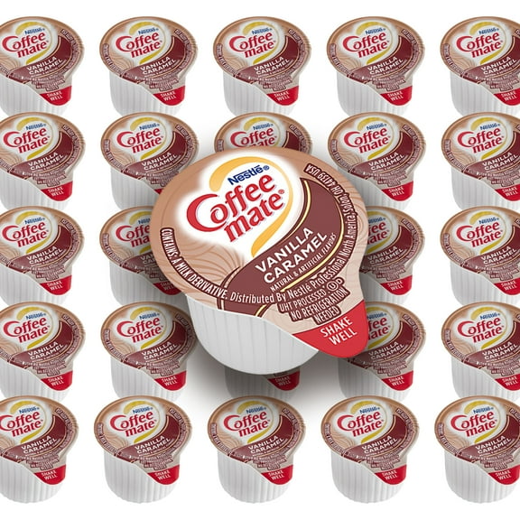 Nestle Coffee-Mate Vanilla Caramel Single Serve Non-Dairy Creamer, 0.4 oz l Pack of 50
