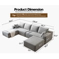 thumbnail image 5 of 139.4" U Shaped Cloud Sectional Sofa for Living Room Plush Corduroy Cover Fluffy Memory Foam Cushions, No Assembly Required, Modular Chaise Lounge, Oversized Comfortable Couches Set, Grey, 5 of 9