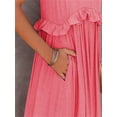 thumbnail image 6 of XCHQRTI Ruffled Pleated Women Dress 2024 Sleeveless Sundress Long Flowy Boho Beach Party Dresses, 6 of 6