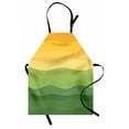 thumbnail image 1 of Abstract Apron Green and Yellow Colored Wavy Lines Curves Earth Inspired, Unisex Kitchen Bib Apron with Adjustable Neck for Cooking Baking Gardening, Mustard Amber Ginger Reseda Green, by Ambesonne, 1 of 3
