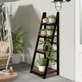 thumbnail image 2 of 4-Tier Ladder Shelf Wall Ladder Bookshelf Bookcase Furniture Storage Rack Shelves, 2 of 5