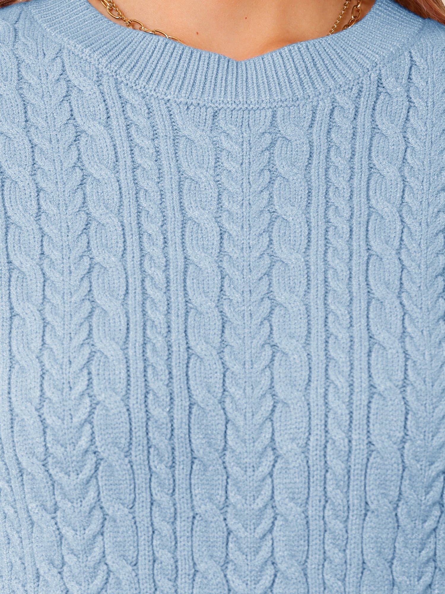 DARING DIVA Women's Lightweight Short Sleeve Sweater S Light Blue