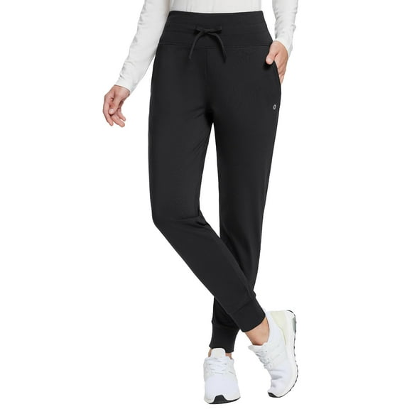 Pantalones BALEAF para mujer, pequeños, con forro polar, impermeables, color negro L