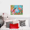 thumbnail image 4 of Susaid Tropical Jungle Flamingo Pattern Canvas Wall Decor Poster Framed Artwork Decoration for Bedroom Home Office Ready to Hang,Horizontal, 4 of 6