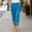 *Blue, variant on Women's Elastic Waist Harem Capri Pants,Side Pocket Contrast Hem Baggy Linen Cropped Trousers Khaki,Women's Plus XXL