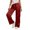 Red, variant on Satin Pants For Women Silk Wide Leg Pants Low Waist Baggy Pants Lounge Bottoms