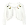 thumbnail image 6 of akafmk Toddler Girls Cropped Cardigan Ruffle Bolero Shrug One-Button Scalloped Lightweight Sweater Cover-Up Fall Outfits, Size 1-2 Years, 6 of 7